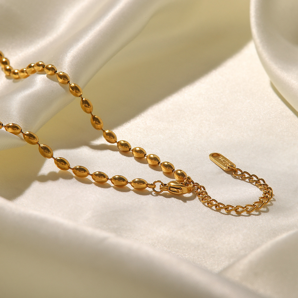 Fashion Geometric Stainless Steel Plating Natural Stone Necklace