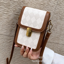 迷你时尚菱格包包女2023新款简约单肩包网红小众设计斜挎包手机包