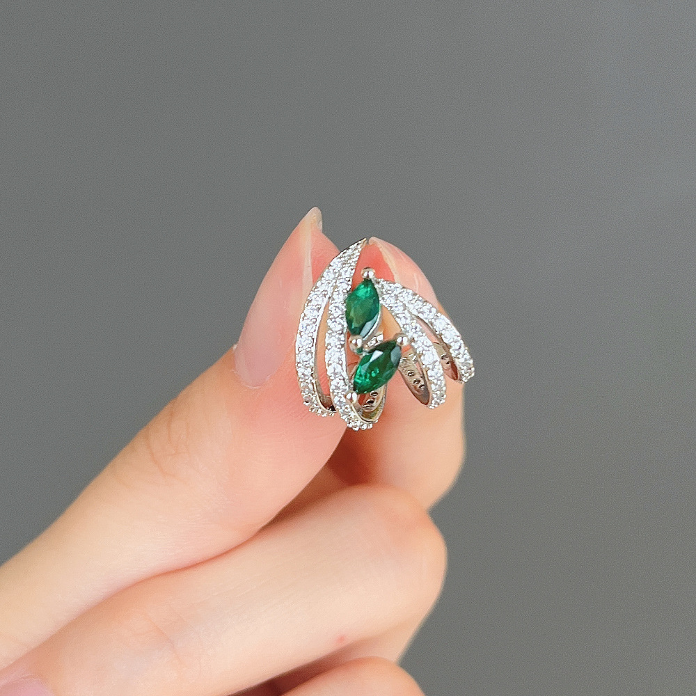 Geometric Zircon Gemstone Drop Earrings For Women Elegant Style_voghion.com