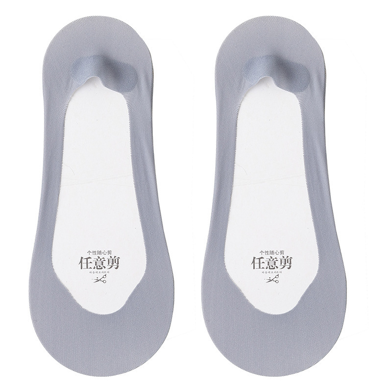 Calcetines de barco para mujer, calcetines de fondo de algodón sin tacón, calcetines invisibles de seda de hielo transpirables de estilo fino de primavera y verano, calcetines Zhuji, calcetines de mujer de todo fósforo