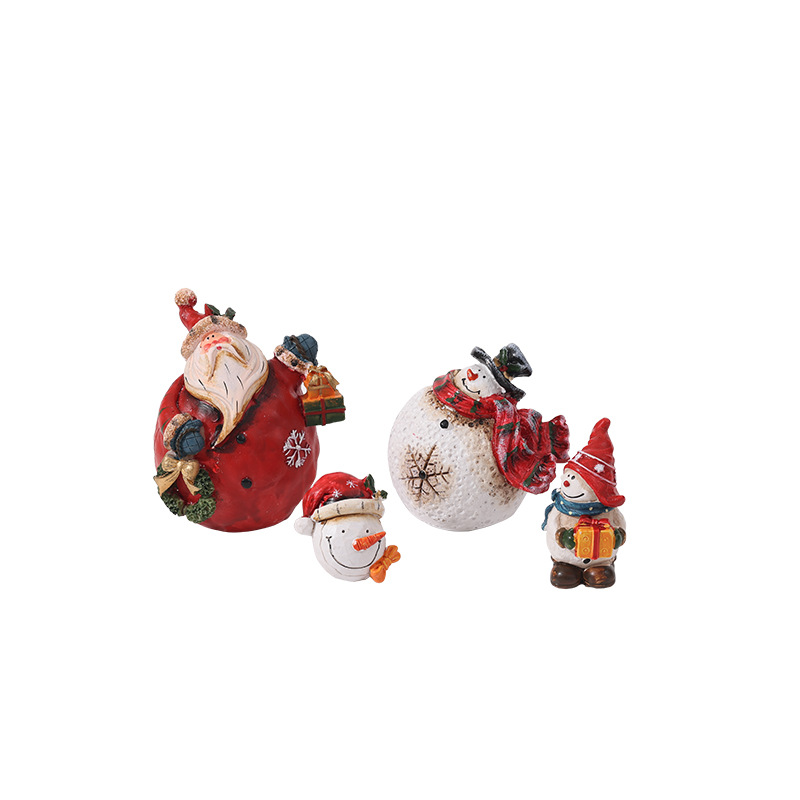 Nuevos productos transfronterizos decoraciones de resina Papá Noel muñeco de nieve decoración de escritorio decoración de Navidad retro americana decoración