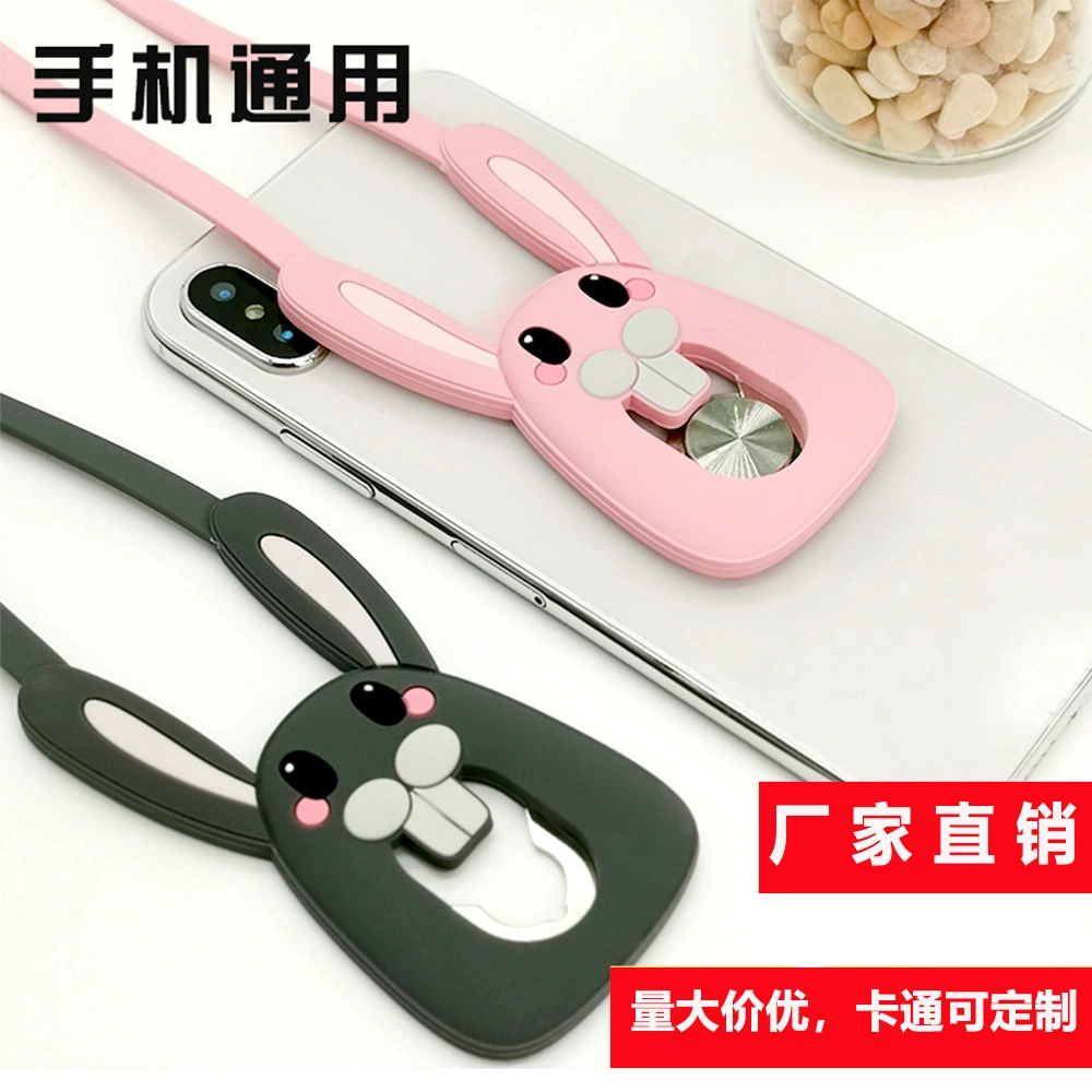 Силиконовая веревка для телефона с мультяшными кроличьими зубами, подвесная шея, съемная защита от потерь, защита от падения, непористый чехол для телефона, подвесная веревочная паста