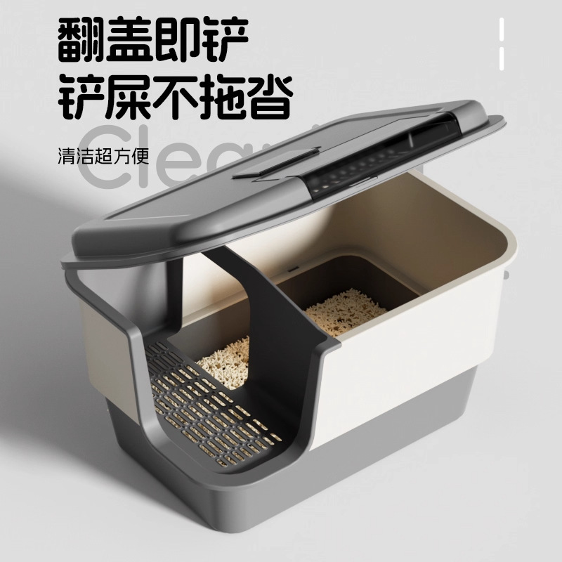 lavabo de arena para gatos de gran tamaño tipo corredor cerrado anti-splash canal anti-odor inodoro especial para gatos pequeños