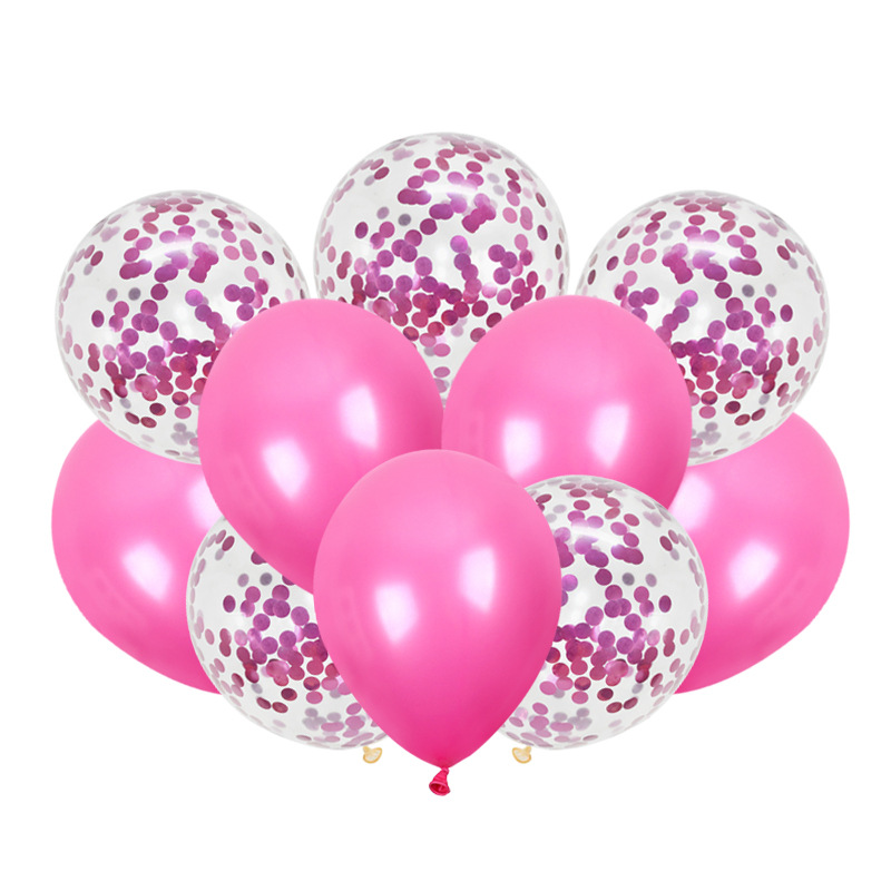 Transfronterizo de 12 pulgadas de papel de lentejuelas blanco puro traje de cumpleaños decoración de la habitación de la boda atmósfera decorativa empuje globo de látex