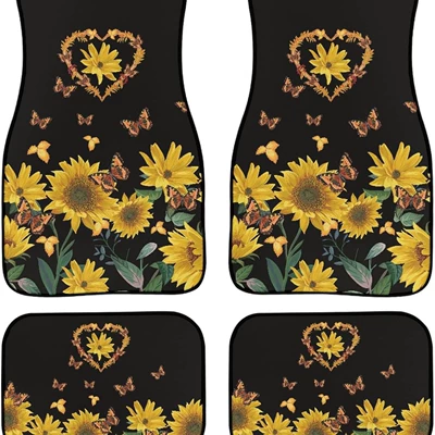 Cross-border Amazon Retro Flower, Avtomobil döşəmə paspasları - car-floor-mats-17-two-pairs-of-35454868cm