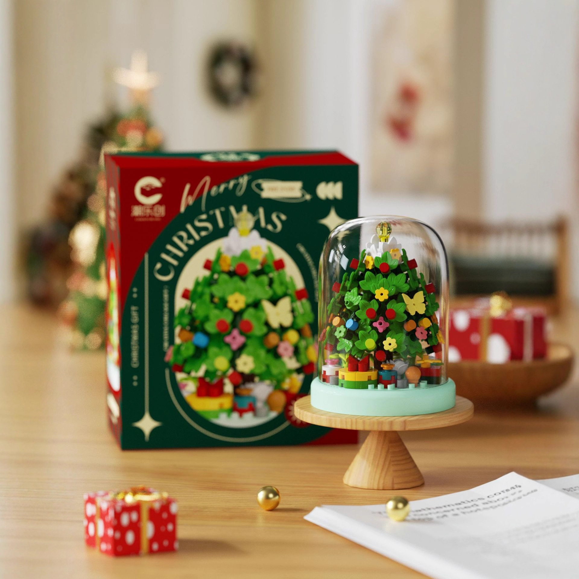 Chaole innovador 7540 - 1 Navidad bloque de construcción con cubierta de polvo de partículas pequeñas juguetes de montaje regalos de vacaciones para niños