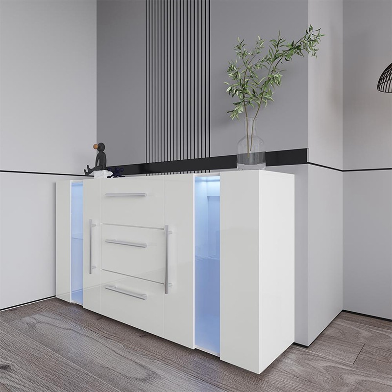 Aparador para el hogar moderno minimalista sala de estar comedor armario multifuncional Luz de lujo con luz gabinete de té gabinete alto
