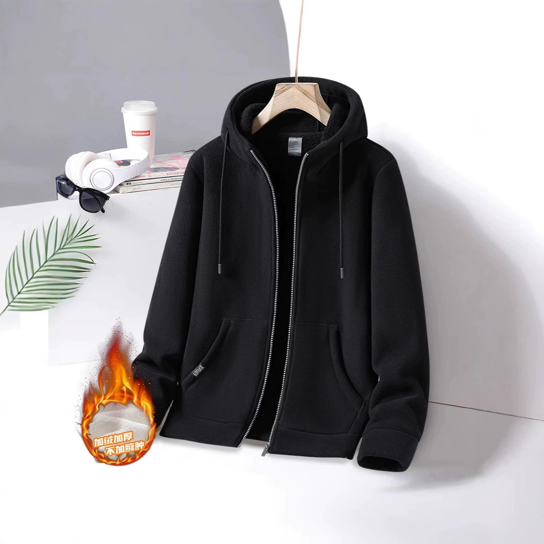 Осень и зима теплая и бархатная куртка для пар молнии беговые тренировки