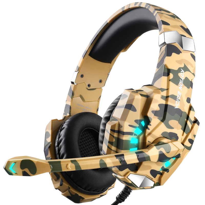 Yinzhuo G9000 Pro Camouflage Color Wired Computer Headphones with Lights Ps5 Ps4 Gaming Headphones