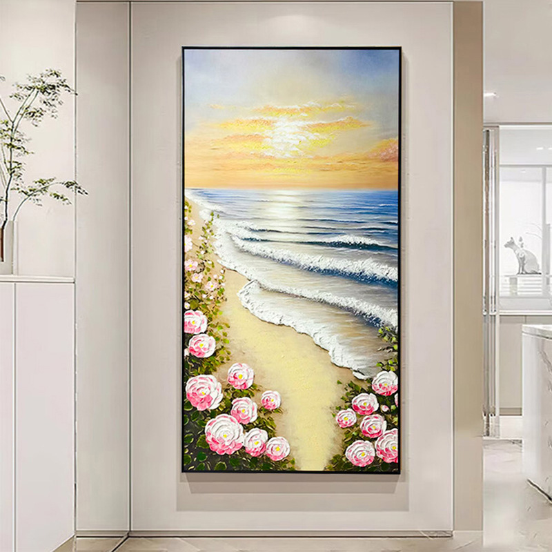手绘肌理感油画立体感风景挂画现代简约感客厅餐厅装饰画手绘油画|undefined