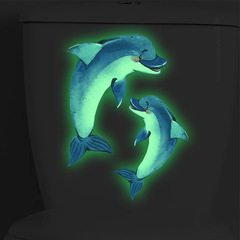 YTL006夜光可愛小海豚馬桶貼兒童房浴室衛生間家居美化牆貼紙批發