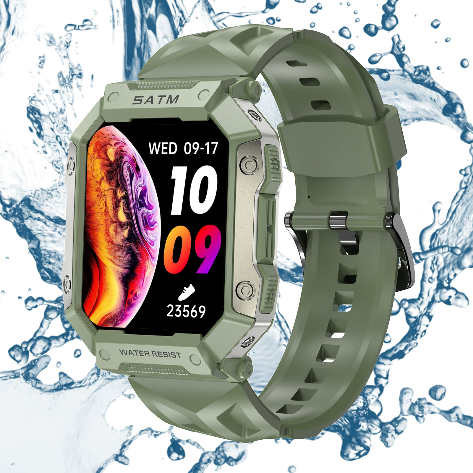 Travel waterproof bracelet protected from dust, water and shock, tracks heartbeat