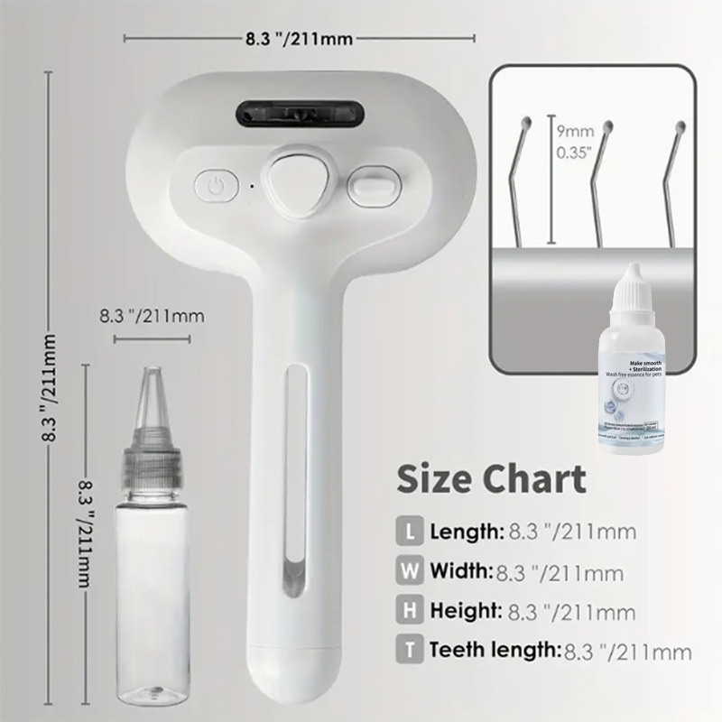 Peine en aerosol para mascotas transfronterizo Peine de aguja Peine para gatos Peine para depilación Peine en aerosol para nudos abiertos Peine para cabello flotante con cepillo para masaje y limpieza