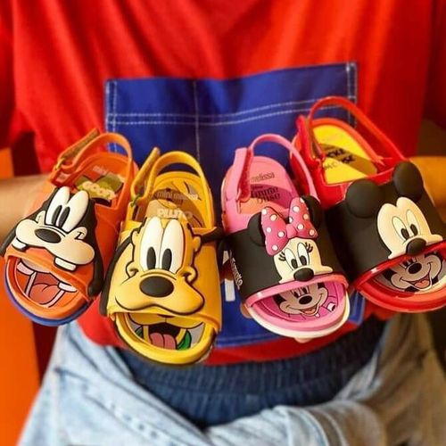 Melissa 2024 new children's sandals Mickey and Minnie summer boys and girls sandals thick-soled cartoon beach shoes