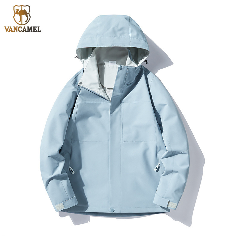 正品！西域骆驼单层冲锋衣短外套开衫男女风衣保暖衣服开衫衣服