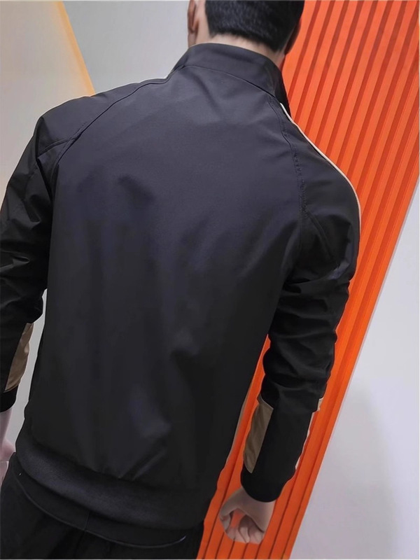 新款男士夹克春秋季韩版时尚修身拼接高级感立领百搭痞帅潮流外套|undefined