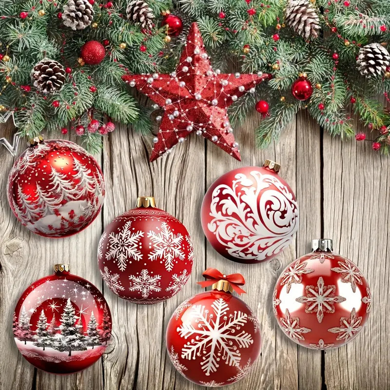 クロスボーダー新製品 36 個クリスマスクリエイティブレッドクリスマスボール心温まる中庭木製クラフト装飾パーティーペンダント|undefined