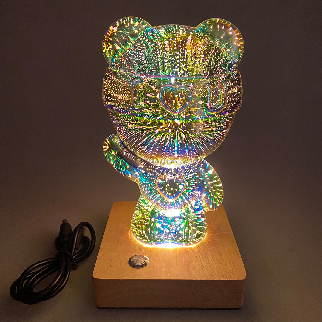 Oso violento color mágico luz creativa regalo luminoso regalo transfronterizo USB plug-in de carga DC luz de colores cambio de luz