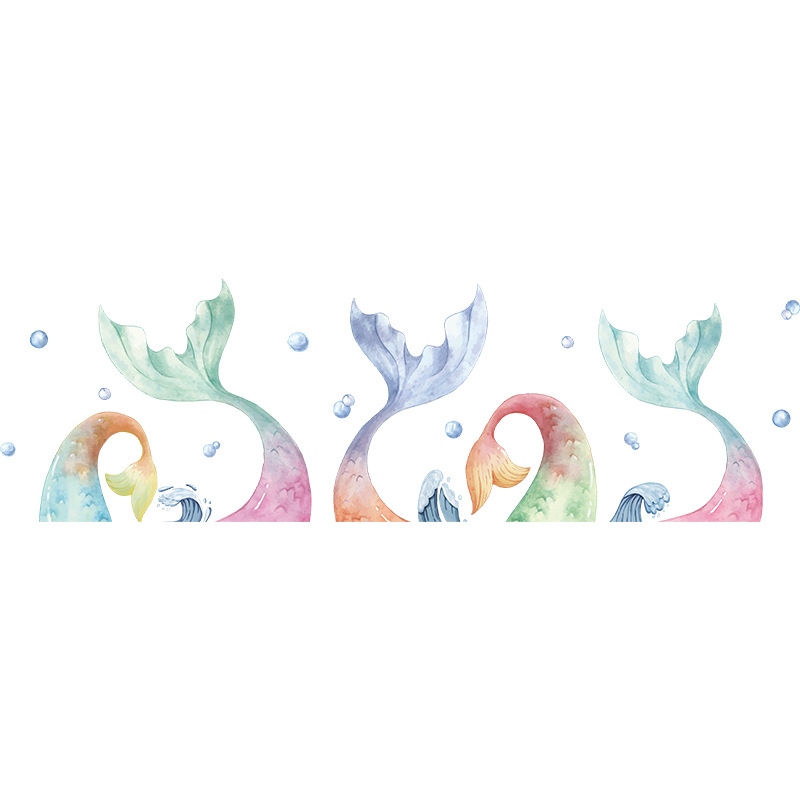 Neue Mode Gradient Fishtail Wandaufkleber display picture 8