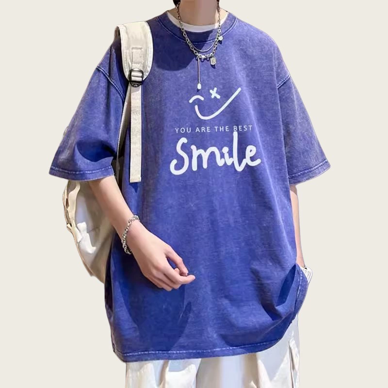 Хлопковая футболка с коротким руqавом, oversize, американский стиль