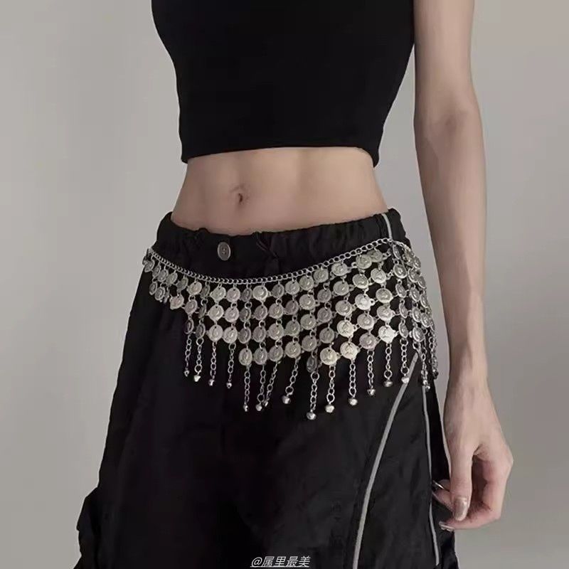 女士腰链2025新款爵士舞异域肚皮舞腰带小众配饰美式高街演出链条|undefined