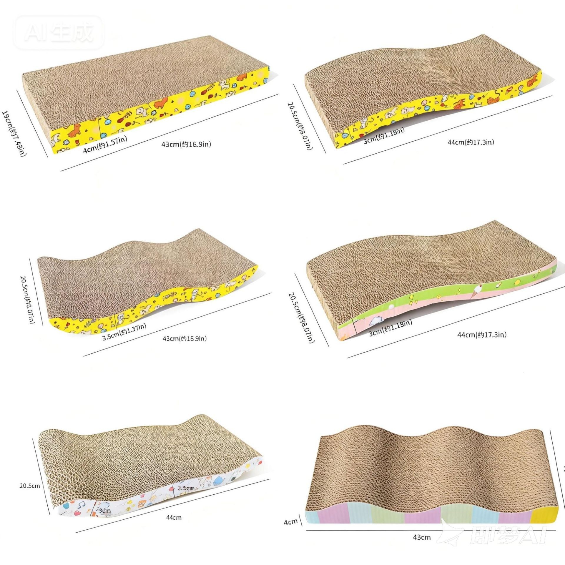 Corrugated Paper Replacement Core Cat Scratching Board, White and Brown Cat Scratching Board, Durable and Less Lint, Wholesale Cat Scratching Pad