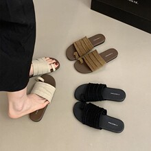 度假风套趾平底拖鞋女外穿夏季2026年新款休闲一字拖气质沙滩女鞋