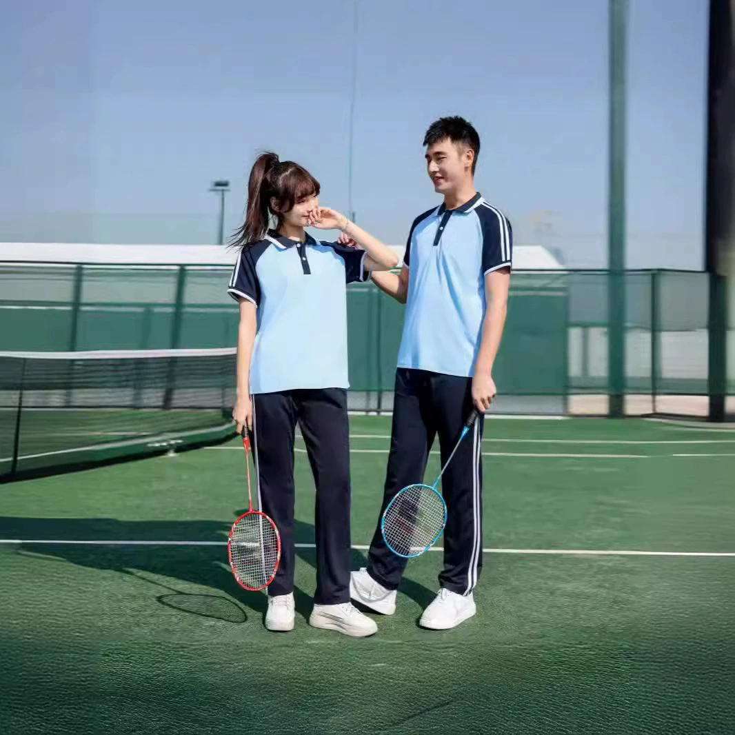 Комплект униформы для средней школы, летняя спортивная форма для школьников младших классов, футболка, мужская и женская групповая форма с короткими рукавами для старшеклассников