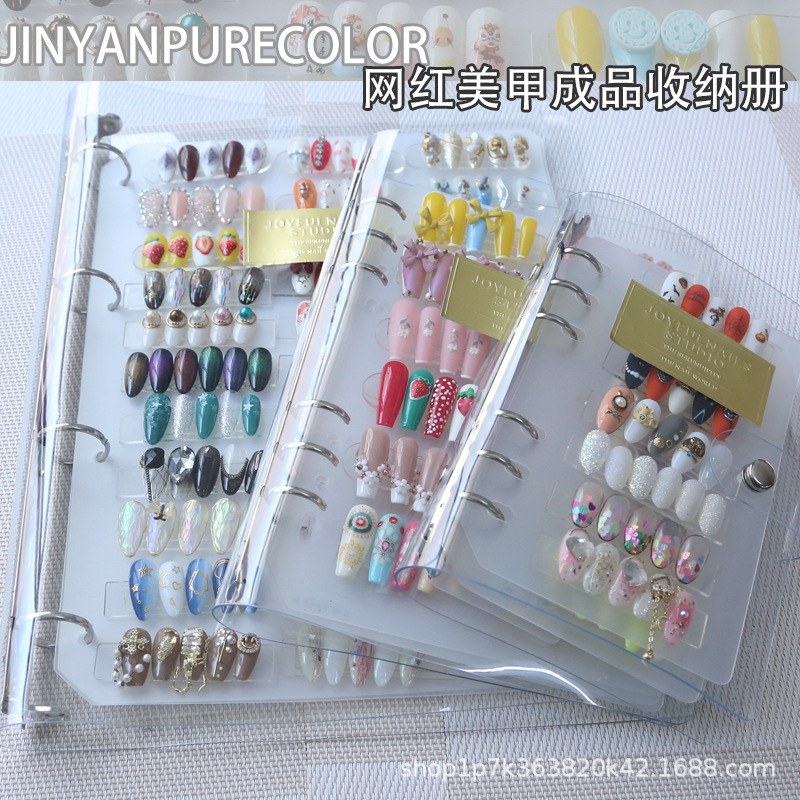 Nail Art Album, Nail Style Display Album, Nail Work Transparent Color Card Book, Sample Photo Frame, Wearable Nail Storage Album Nail Art Album, Nail Style Display Album, Nail Work Transparent Color Card Book, Sample Photo Frame, Wearable Nail Storage Album