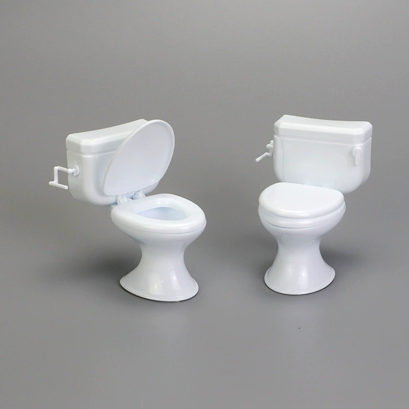 Doll house, furniture with accessories, toilet, family folding toy, scale 1:12