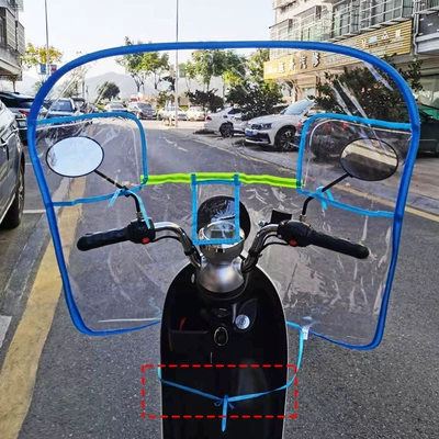 Motorcycle front windshield – Electric Vehicle Windshield Transparent - blue-full-package-big-flying-saucer-bottom-with-tie-rope