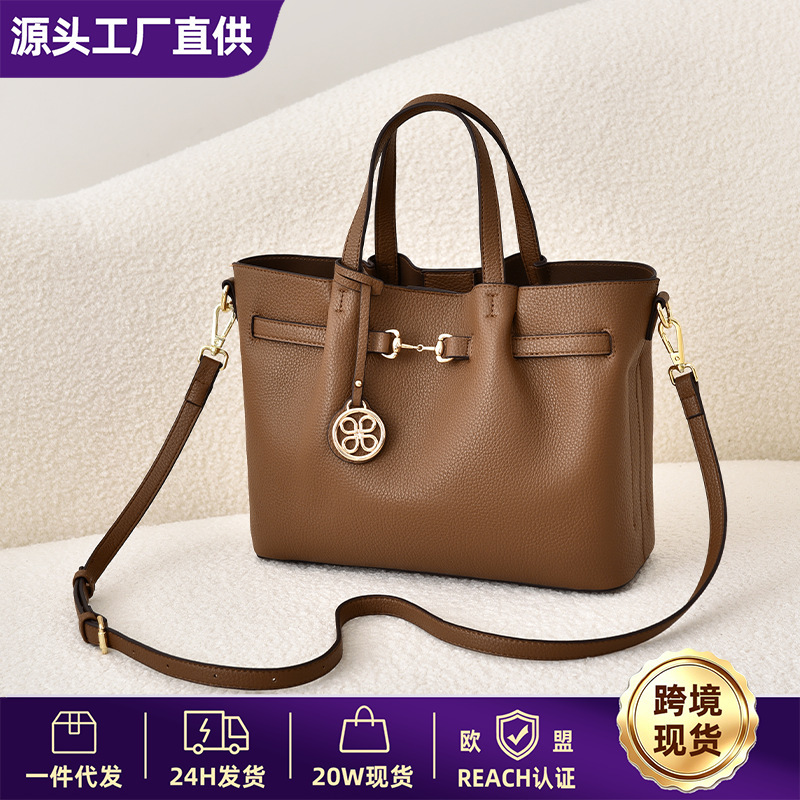 Cross-Border Amazon Best-Selling Large-Capacity Handbag for Women, Soft Leather Texture Shoulder Bag, Practical Commuting Tote Bag