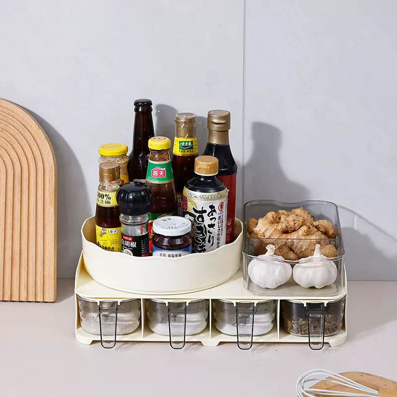 调料盒组合套装厨房家用盐罐糖味精香料一体多格调味罐三格调料罐