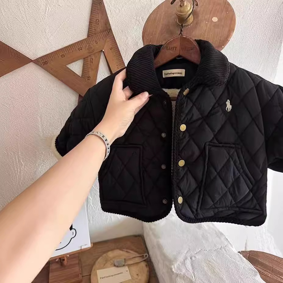 Chaqueta acolchada de algodón con forro polar para niños 2023 Otoño e Invierno nueva chaqueta acolchada de algodón engrosada de color sólido para niños chaqueta de béisbol uniforme