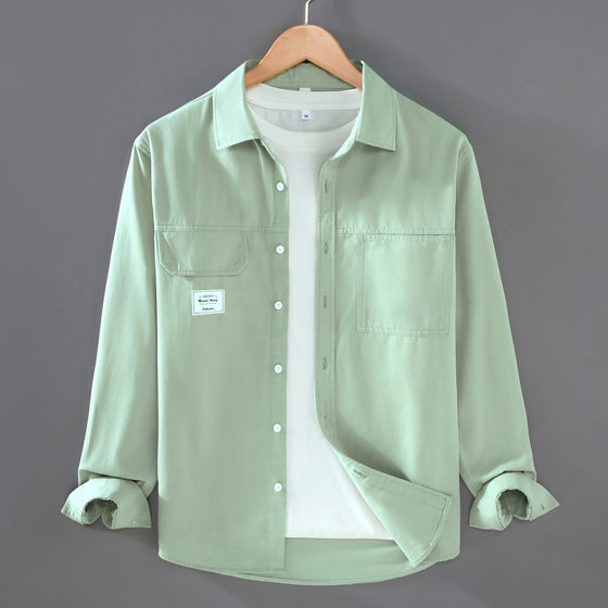 2369 Japanese Style Retro Fashion Brand Long Sleeve Shirt Men's Pure Cotton Breathable Loose Casual Multi-Pocket Workwear Shirt Jacket
