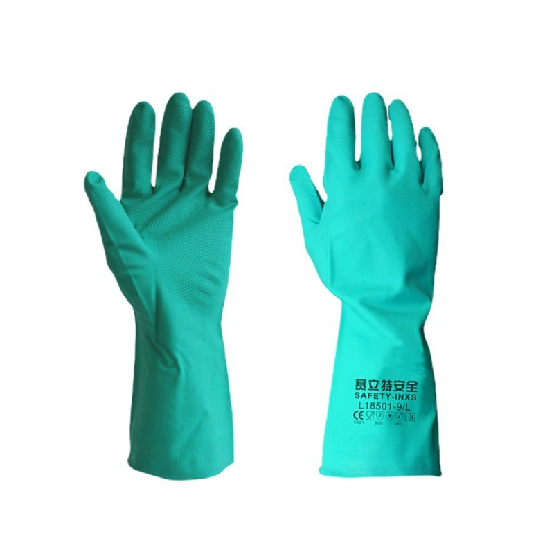 Selite L18501 нитриловые химически стойкие перчатки, водонепроницаемые, нескользящие, маслостойкие, хлопковые защитные перчатки с кислотными и щелочными растворителями