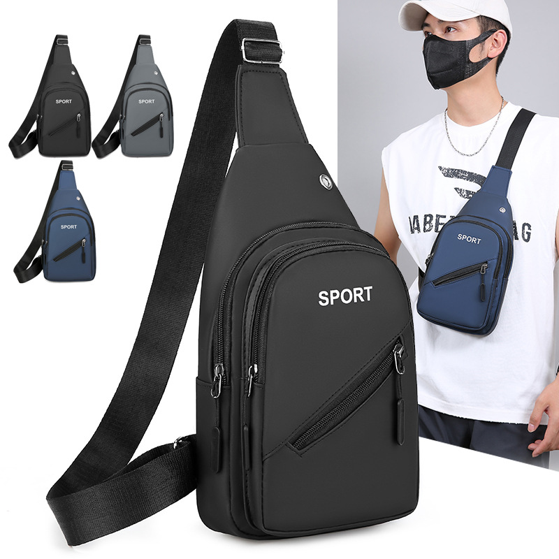 2026 nuevo hombre bolso de pecho de color sólido de negocios multifuncional deportivo al aire libre mochila de hombro mochila impermeable