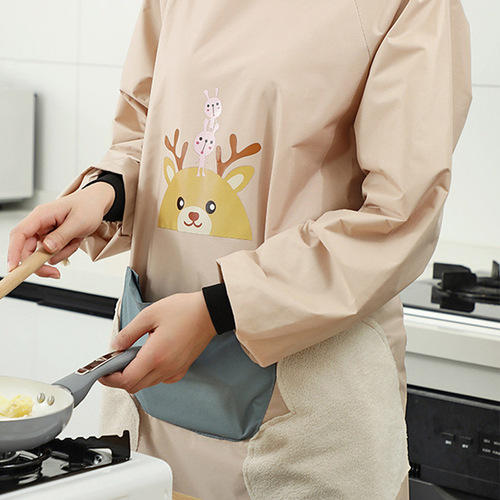 Apron wholesale home kitchen waterproof and oil-proof hand-wipeable work clothes men's coveralls cute Korean style women's cooking apron