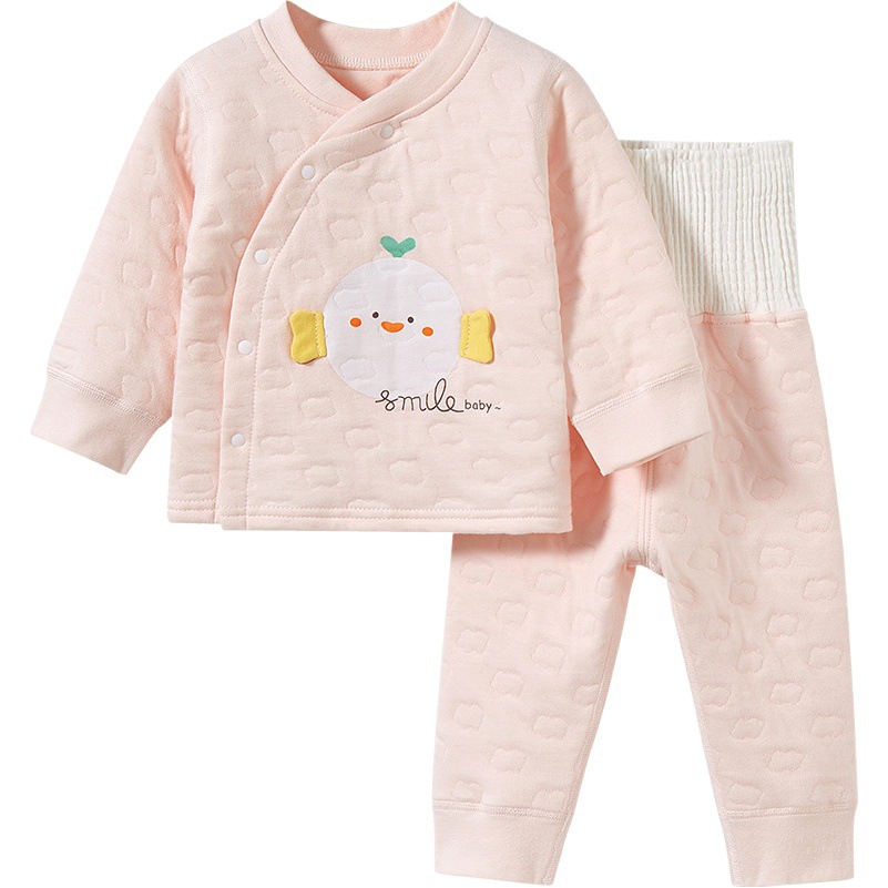 Traje de ropa interior térmica para niños otoño e invierno Bebé Delgado acolchado cintura alta niños y niñas que tocan Fondo split ropa de otoño pantalones largos