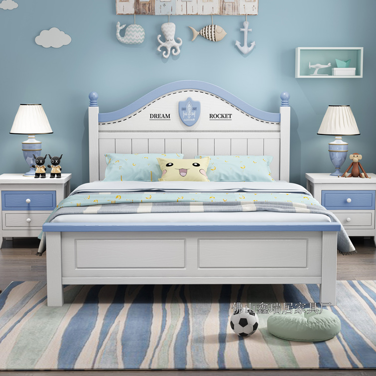 American Solid Wood Children's Bed for Boys and Girls 1.335m Teenagers 1.5m Double Princess Bed with Storage