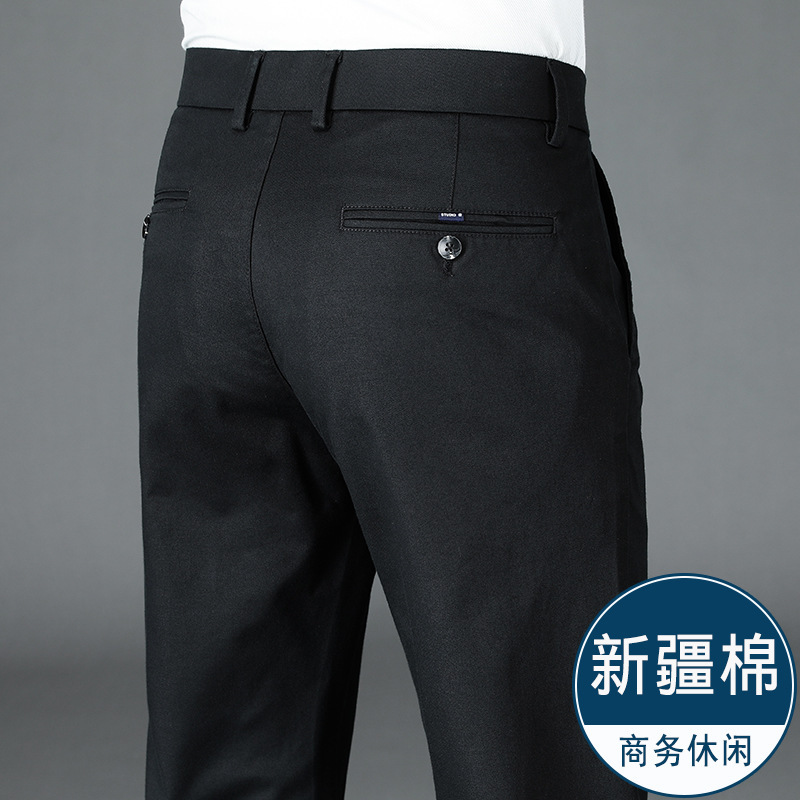 Autumn Casual Pants Men's Straight Business Men's Pants Loose Stretch Pants Cotton Pants Autumn and Winter 2101H