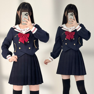Japanese JK Uniform Suit Sweet Campus Style sailor Suit Short Sleeve Long Sleeve Pleated Skirt Suit School Uniform Student Uniform