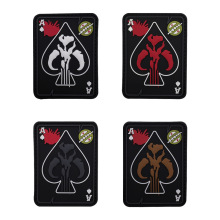 新品黑桃A猛犸象 PVC软胶 士气章 补丁 魔术贴臂章背包贴章户外章