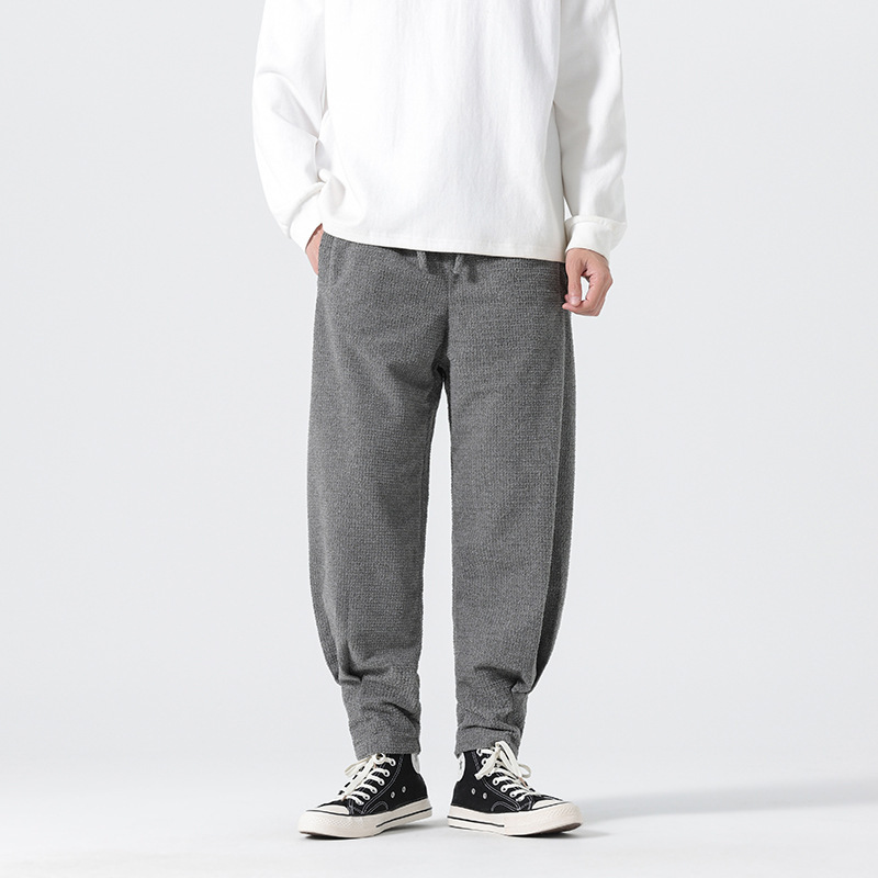 2025 Autumn and Winter New Japanese Style Loose Cuffed Harem Pants Men's Large Size Chinese Style Wide-Leg Casual Lantern Pants