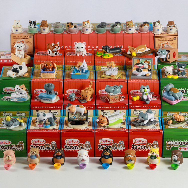 solar system Cartoon teacup Dogs Mini simulation lovely Small animals Decoration Model Toys Doll gift