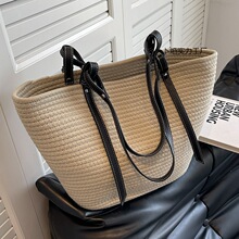 编大容量包女包编织夏天2023沙滩女2023新款包包单肩托特包大包