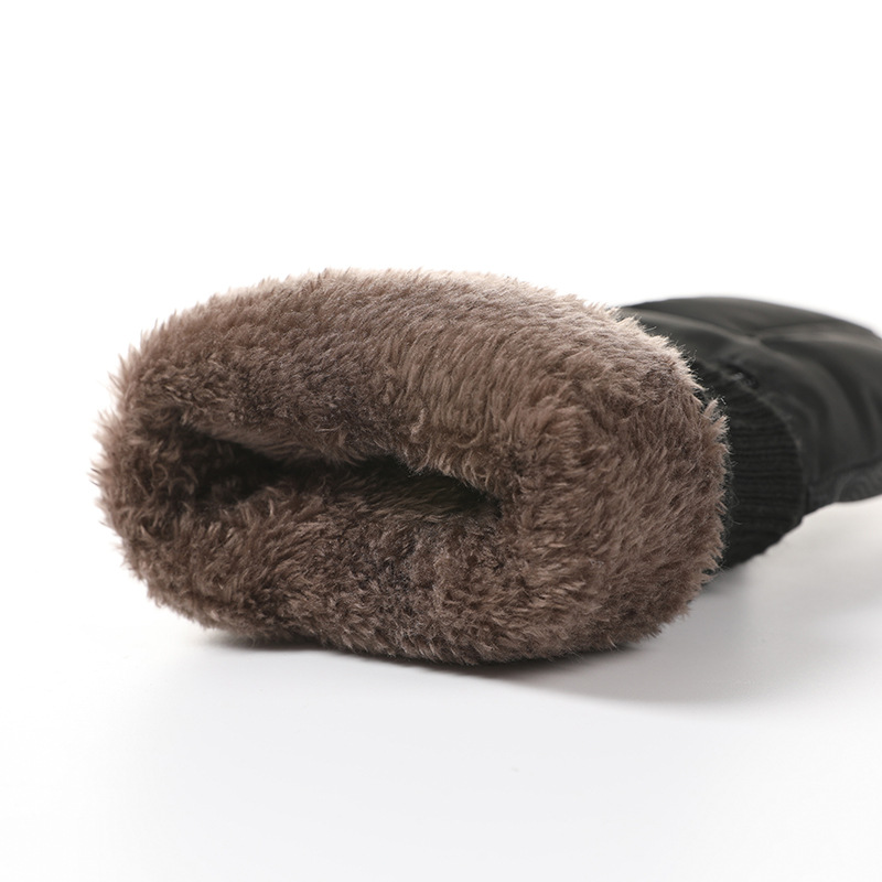 Guantes de esquí forrados de lana gruesa cálida adulto al aire libre a prueba de viento impermeable antideslizante pantalla táctil Otoño e Invierno guantes