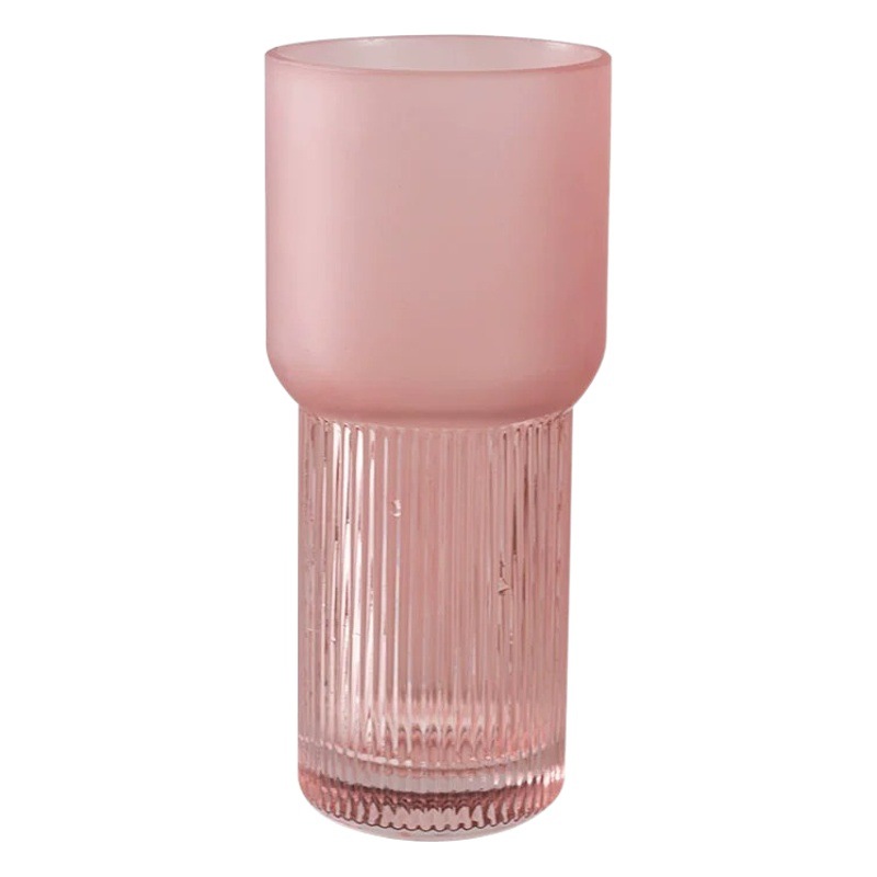 Moderno simple Rosa florero de vidrio esmerilado Red roja de alta apariencia sala de estar mesa de comedor arreglo floral Decoración