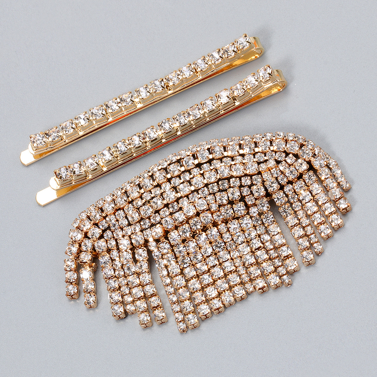 Fashion Full Diamond Tassel Hairpin Set display picture 4