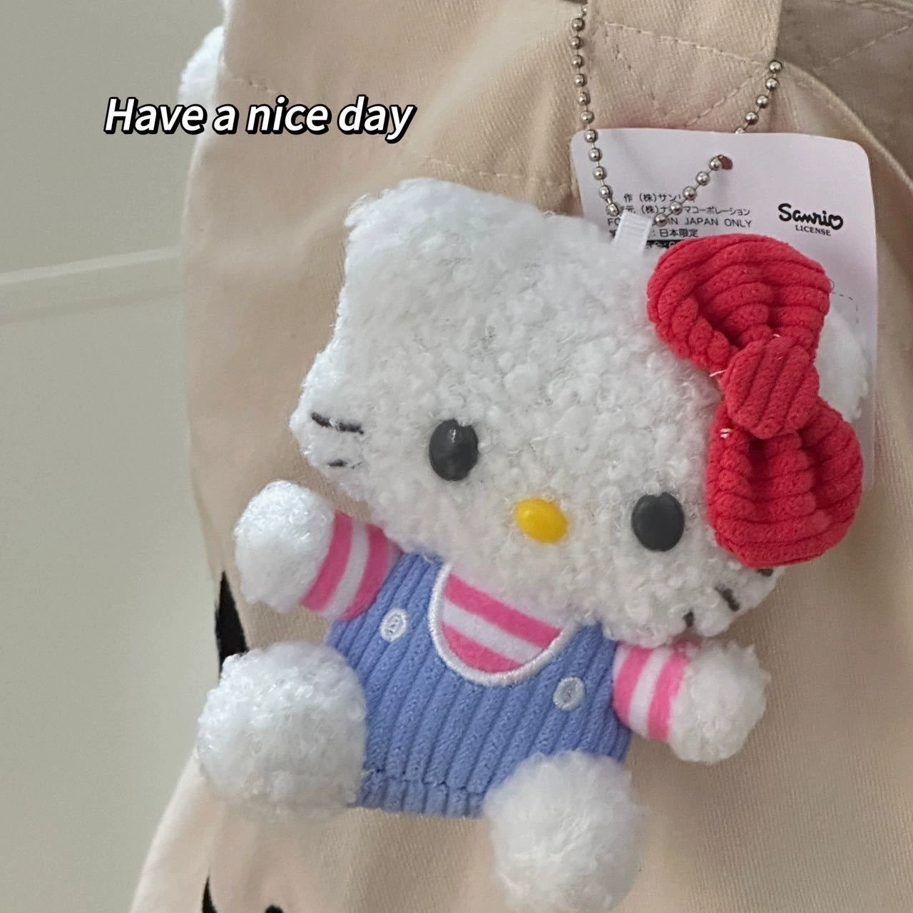 Плюшевый брелок-подвеска Hello Kitty, милый кукольный брелок для сумки, 11 см, легкий и прочный